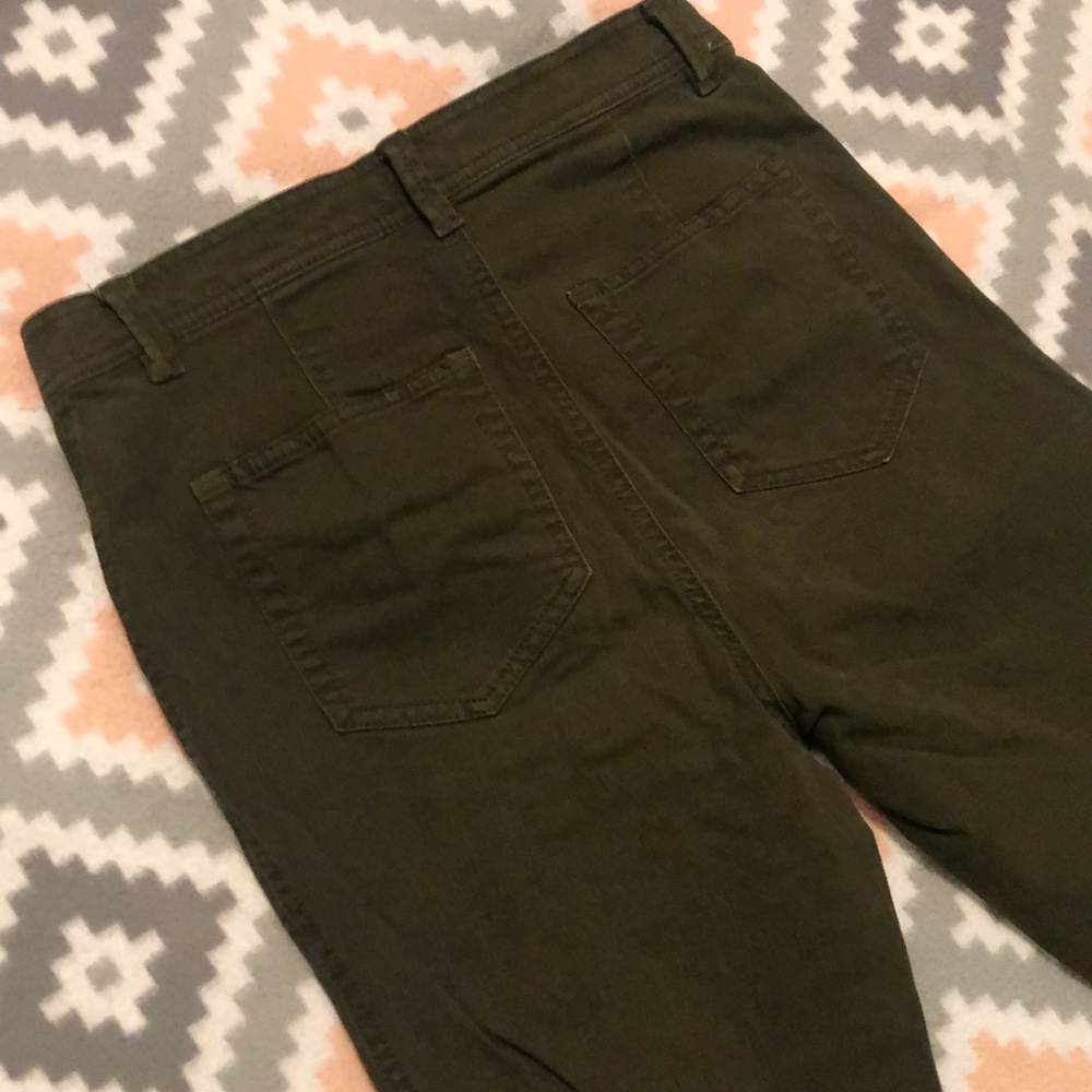 LOFT Dark Olive Skinny Jeans/Trousers Size 2P - Picture 9 of 13